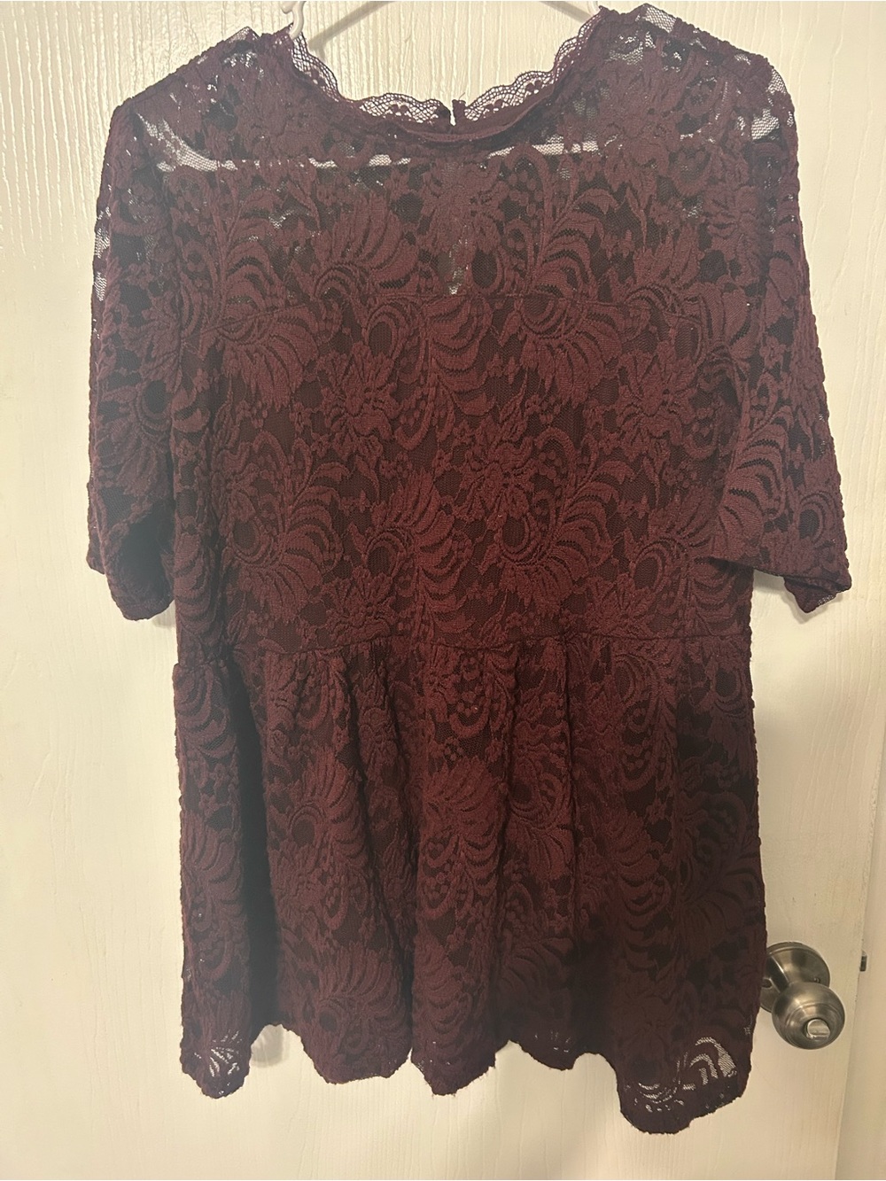 torrid Burgundy Lace Peplum Tunic Top